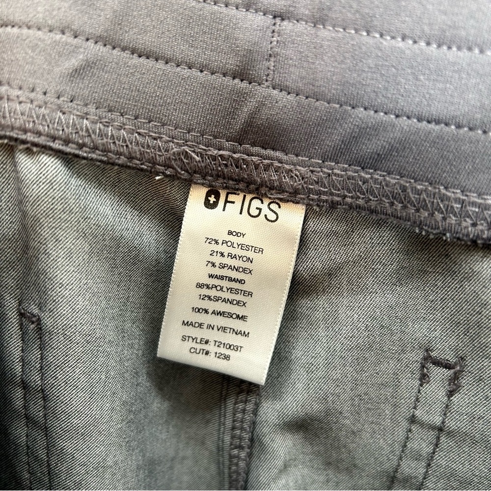 Figs Graphite Basic Scrubs With Teal Drawstring X… - image 2